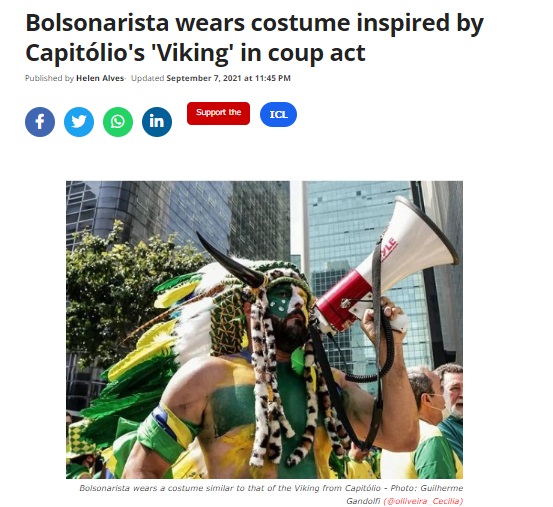 A photo of a Jair Bolsonaro supporter from a September 7, 2021 rally is being falsely claimed to be from the January 8, 2023 Brazil riots.