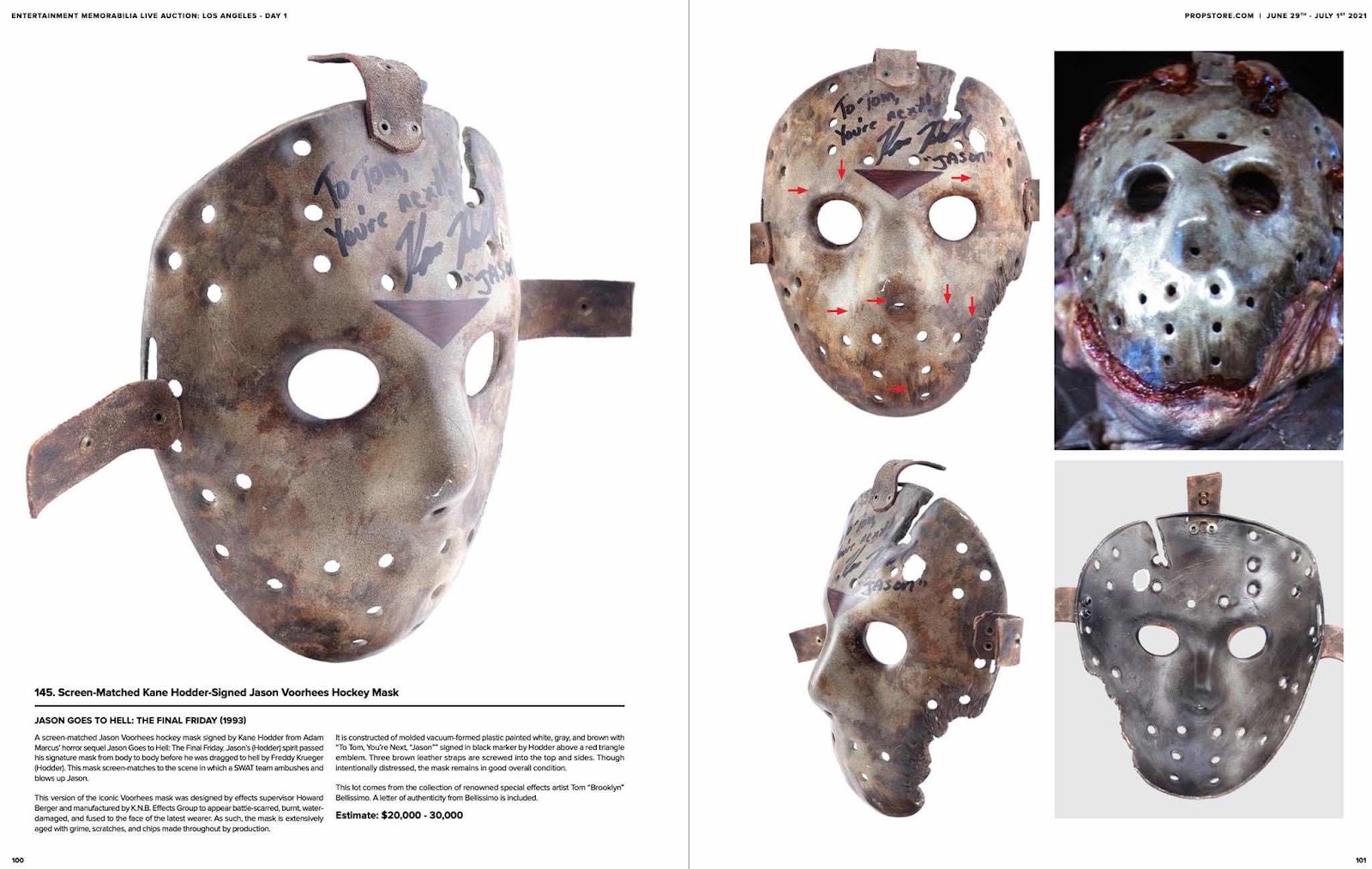 Production Used Jason Goes To Hell Mask And Machete Auctioned Soon