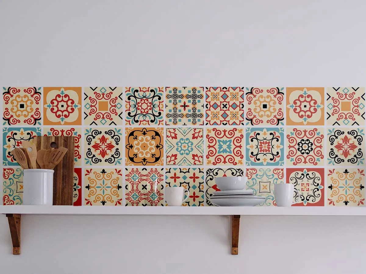 cocinas mediterraneas baldosas azulejos adhesivos paredes