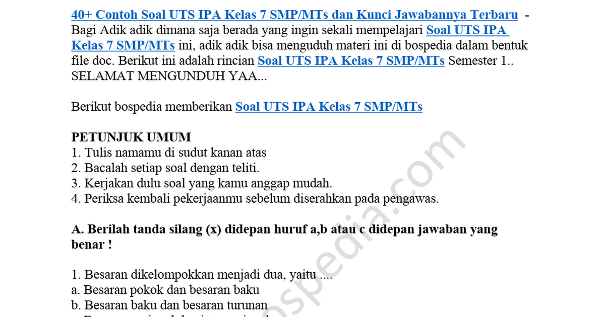 Contoh Soal Baku Dan Tidak Baku - Contoh Soal Terbaru