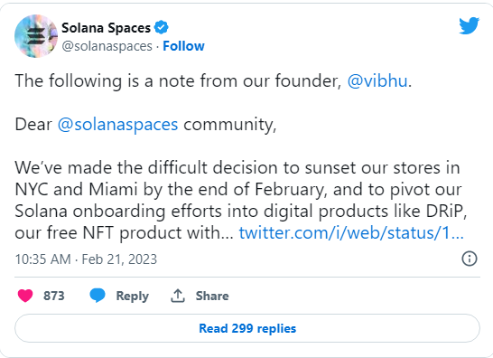  Solana Spaces Tweet