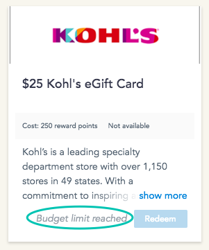 reward redemption Cooleaf Kohl's eGift Card