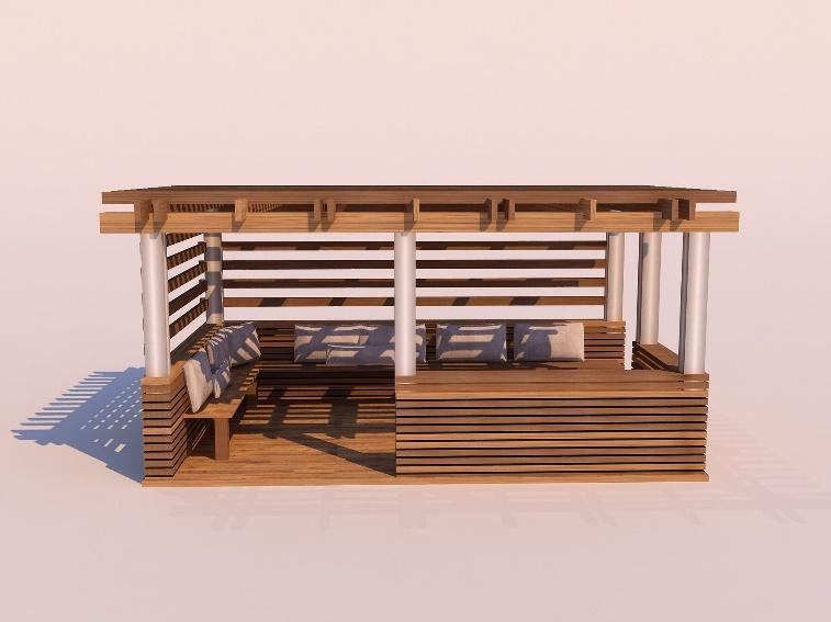 modern wooden pergola