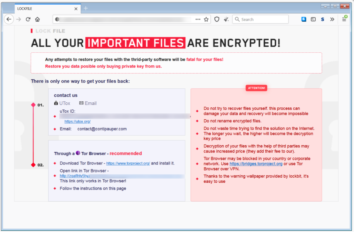 LockFile ransomware ransom page