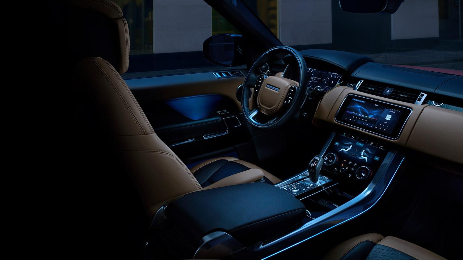 Stunning interior of the 2022 Range Rover Sport in Blue | Photo from landroverusa.com