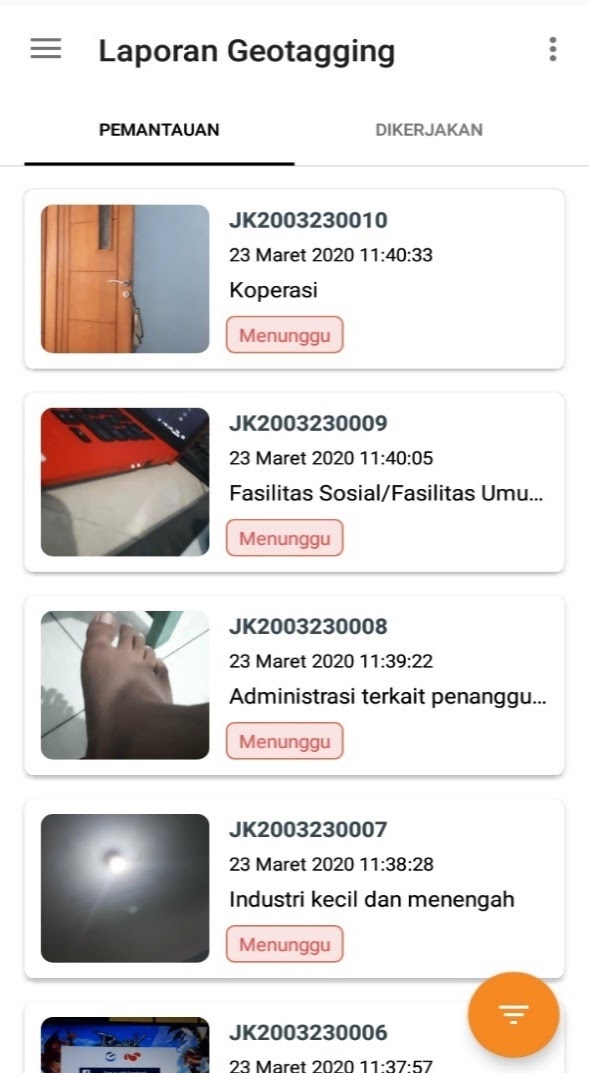 Tampilan layar Cepat Respon Masyarakat (CRM), sistem integrasi kanal aduan Pemprov DKI Jakarta