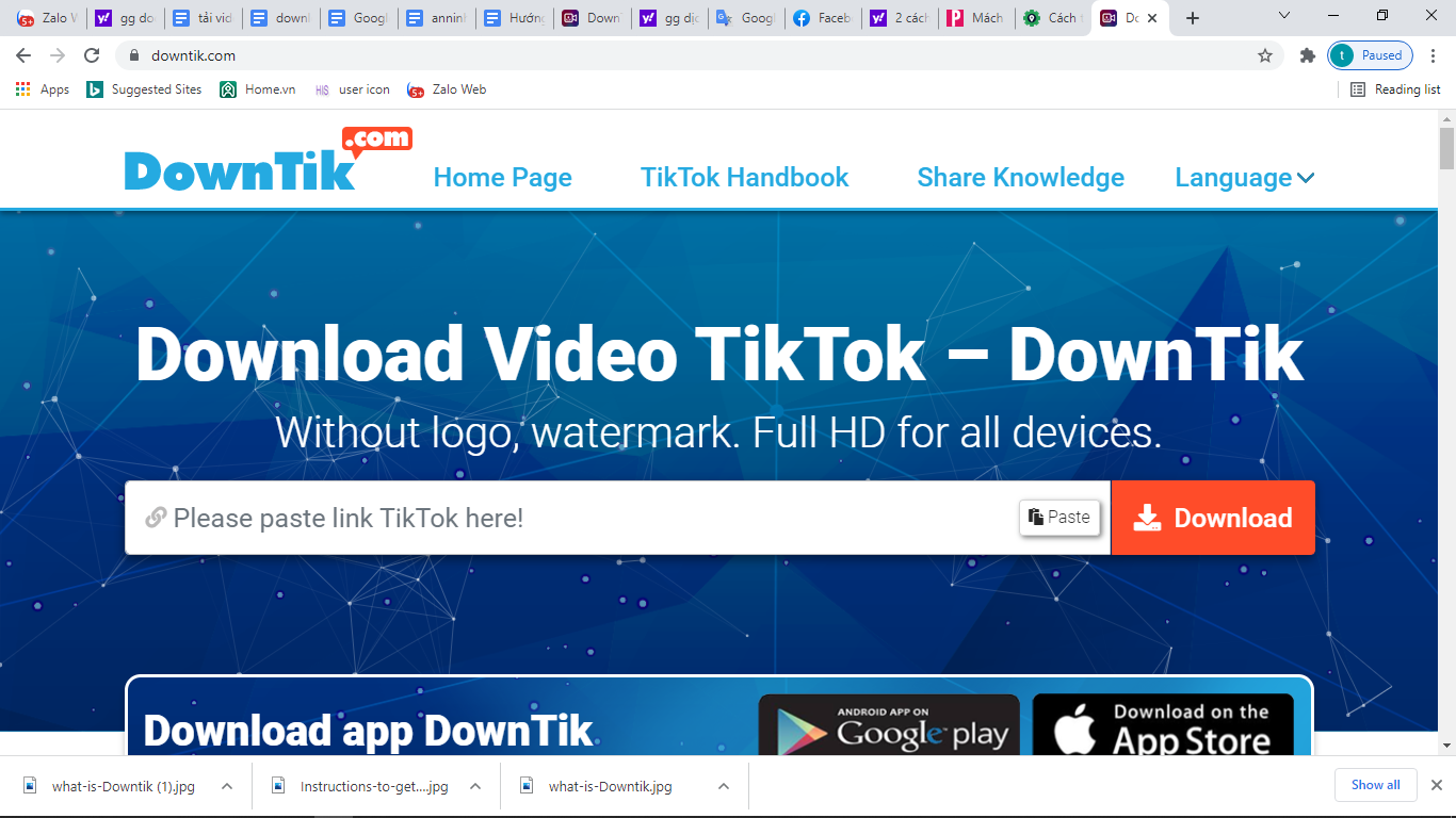 tải video TikTok về máy tính
