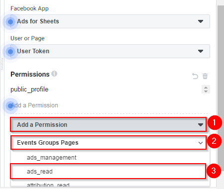 Facebook ads and google sheets - adding permissions