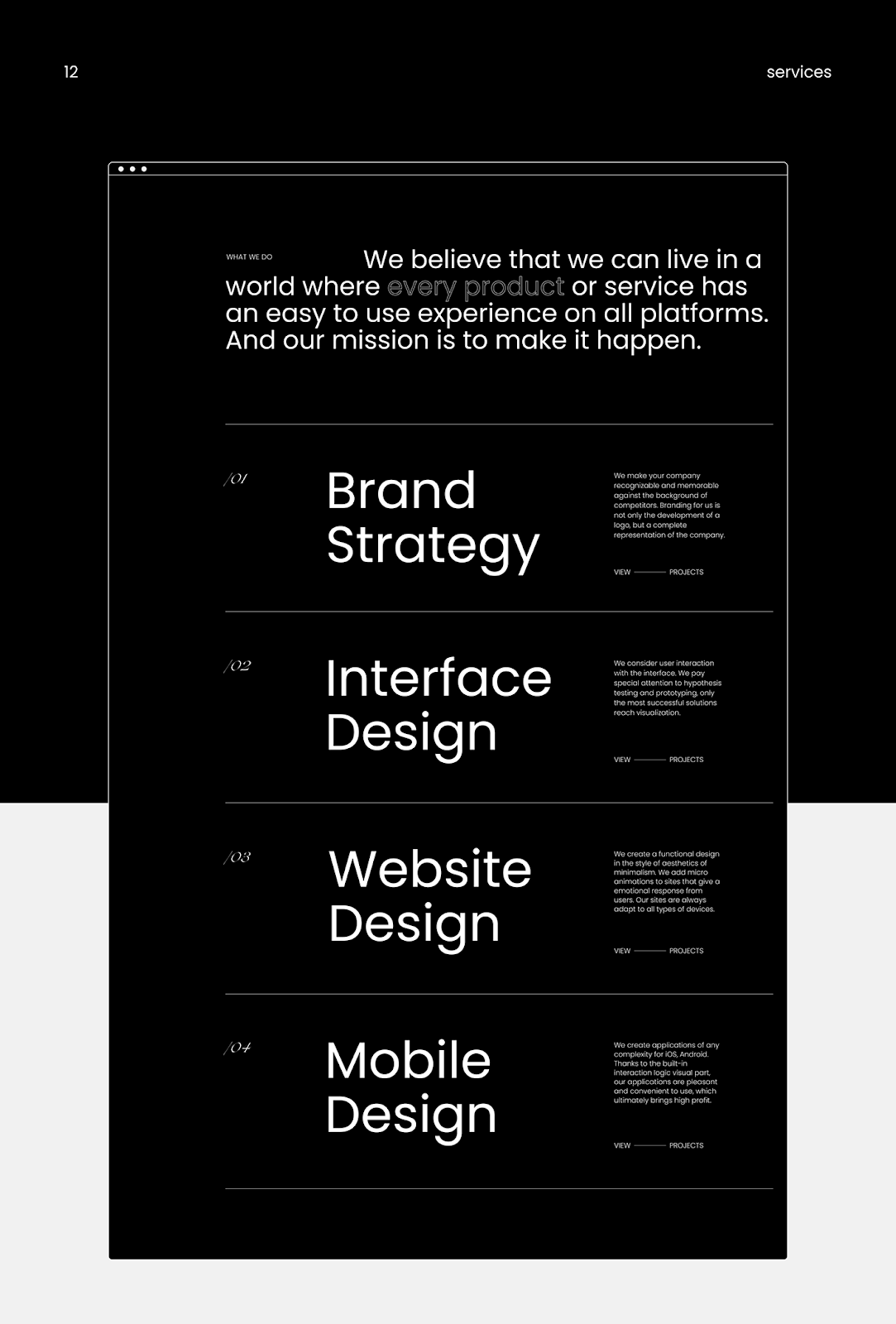 agency clean interaction Minimalism redesign studio typography   UI ux Webdesign