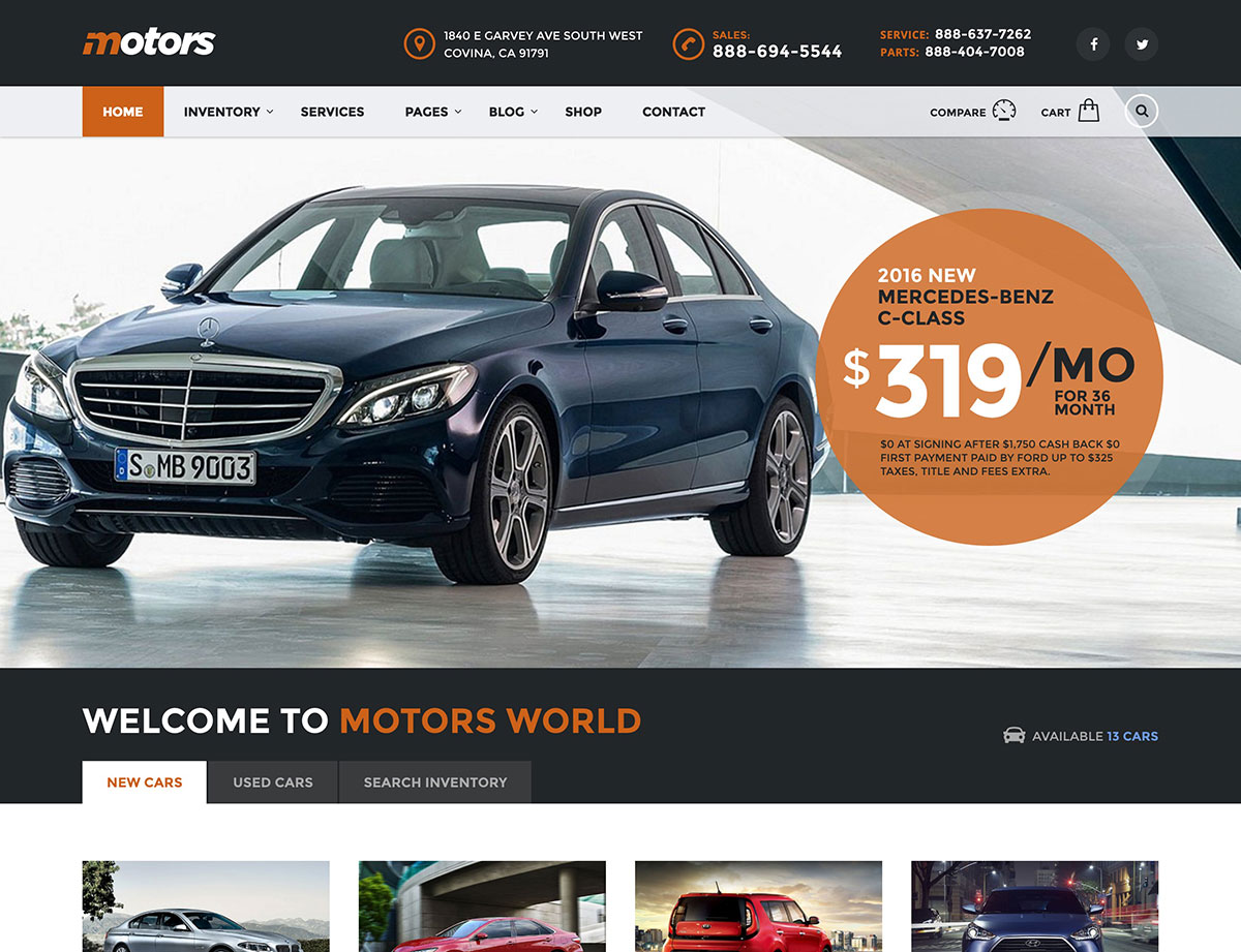 Motorlar-araba satıcısı-teması-wordpress