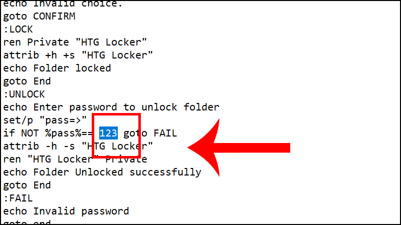 Cài đặt mật khẩu cho File, Folder trong Window bằng mã lệnh bước 3