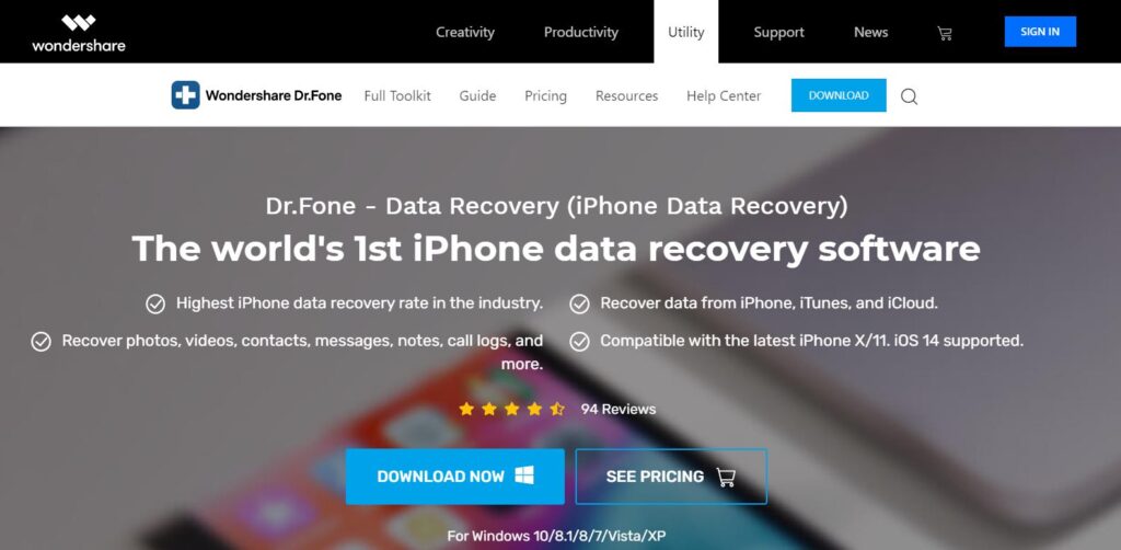 Dr.fone iPhone Data Recovery