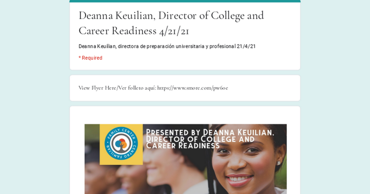 Deanna Keuilian, Director of College and Career Readiness 4/21/21
