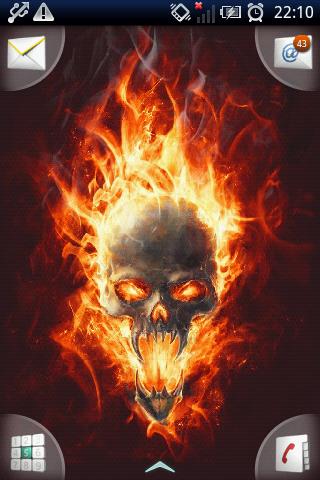 Download Magic Effect Skull in Fire LWP apk
