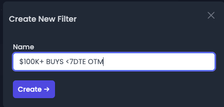 Name Your Filter Setting