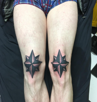 Dark Bold Nautical Star Tattoo