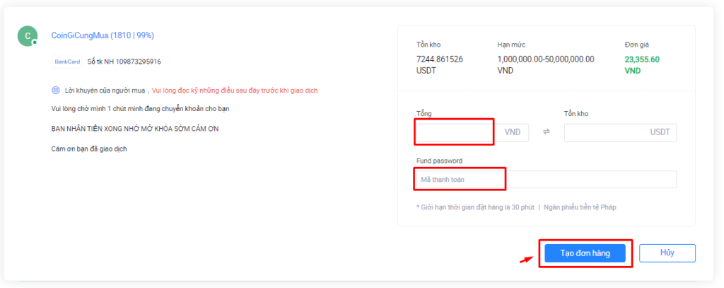 huong dan ban coin tren san giao dich huobi