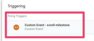 Triggering tag on new custom event in GTM