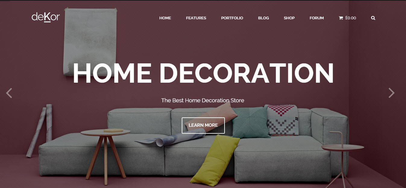 6. deKor - Tema WordPress Interior