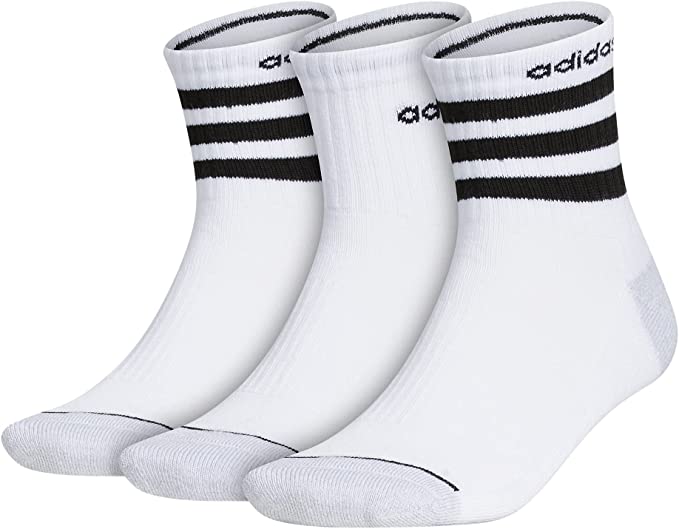 adidas Men's 3-Stripe High Quarter Socks (3-Pair)