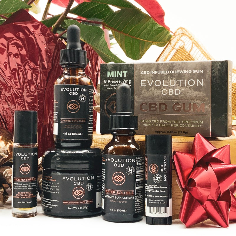 CBD gift basket ideas with the best CBD gift ideas of the year, including,CBD topicals, CBD gum, CBD water soluble tincture, and CBD tinctures for dogs