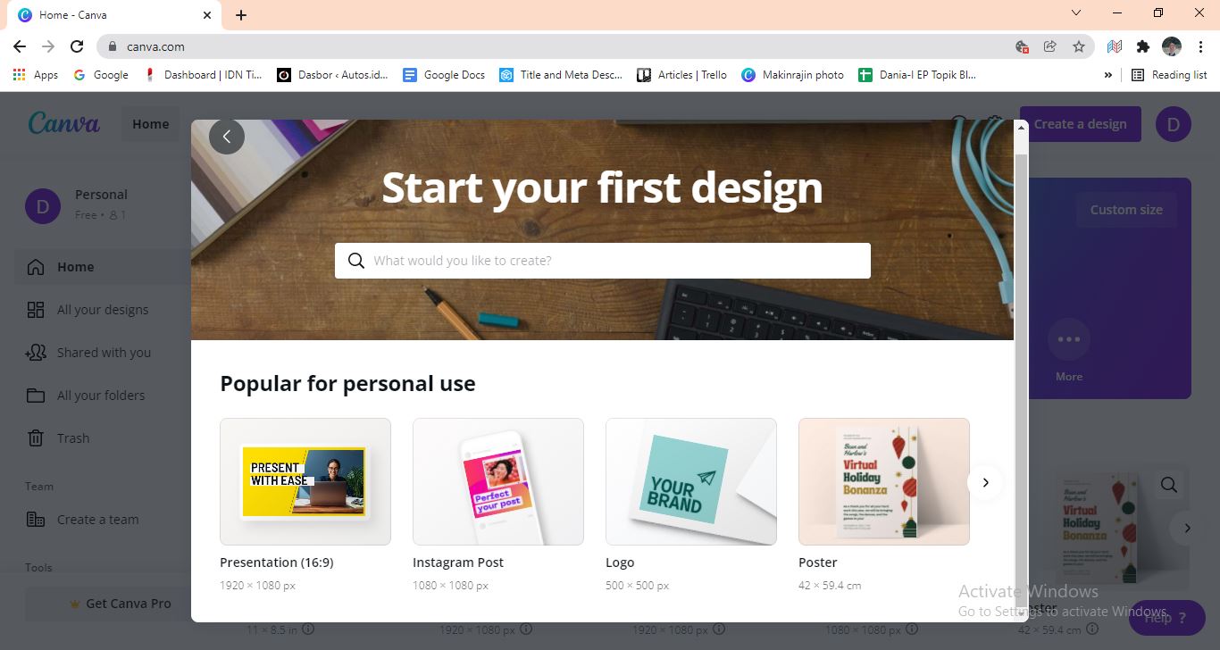 memulai desain dengan canva
