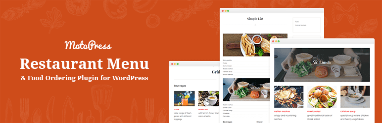 Menu do restaurante MotoPress