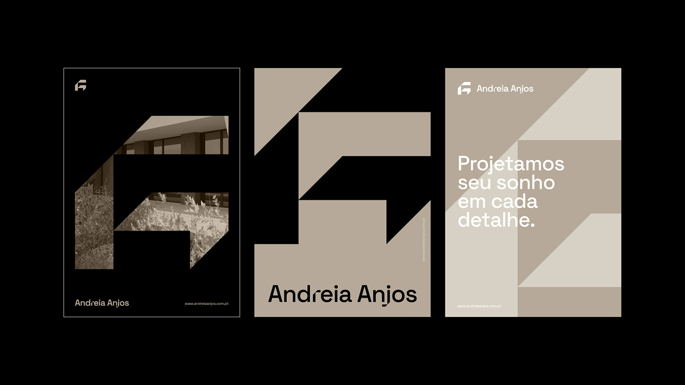 branding and visual identity artifact and material for architecture firm Andreia Anjos by Luiz Design