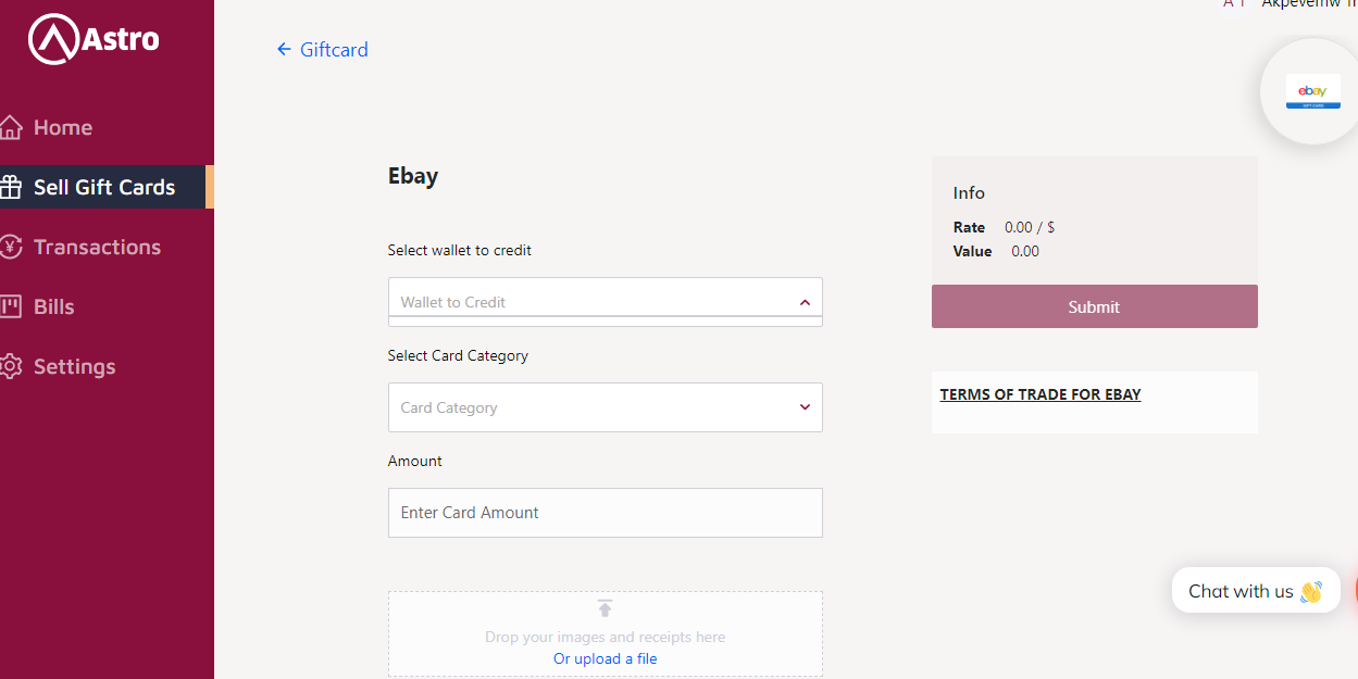 eBay gift card in Nigeria