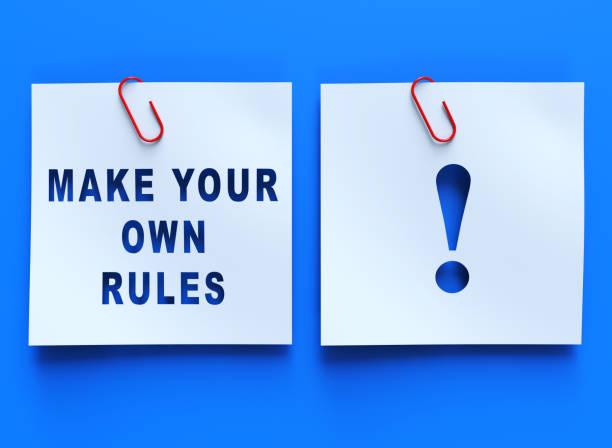 Make Your Own Rules, Concept Make Your Own Rules, Concept unconventional goals stock pictures, royalty-free photos & images