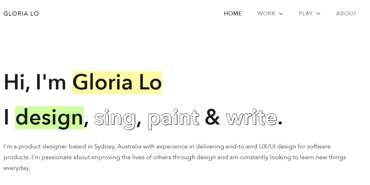 Gloria Lo UX design portfolio