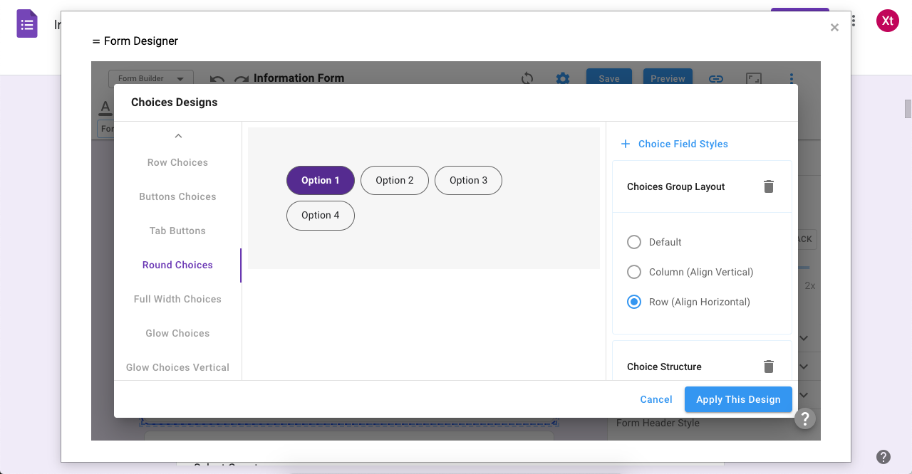 How to Customize Multiple choice questions in Google forms