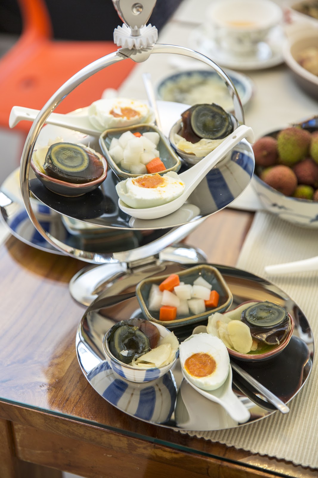 Congee is not complete without preserved vegetables and eggs