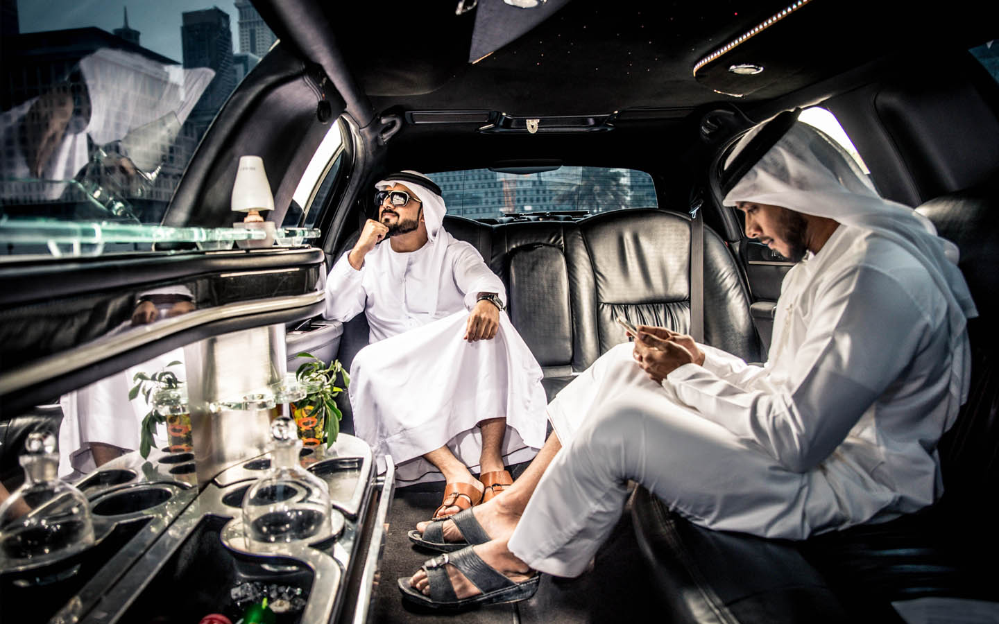 arab man in limo