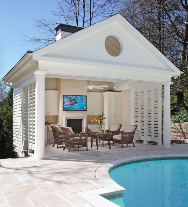 Outdoor pool and living space