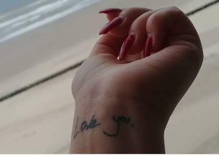 Love You Wrist Tattoo For Girls