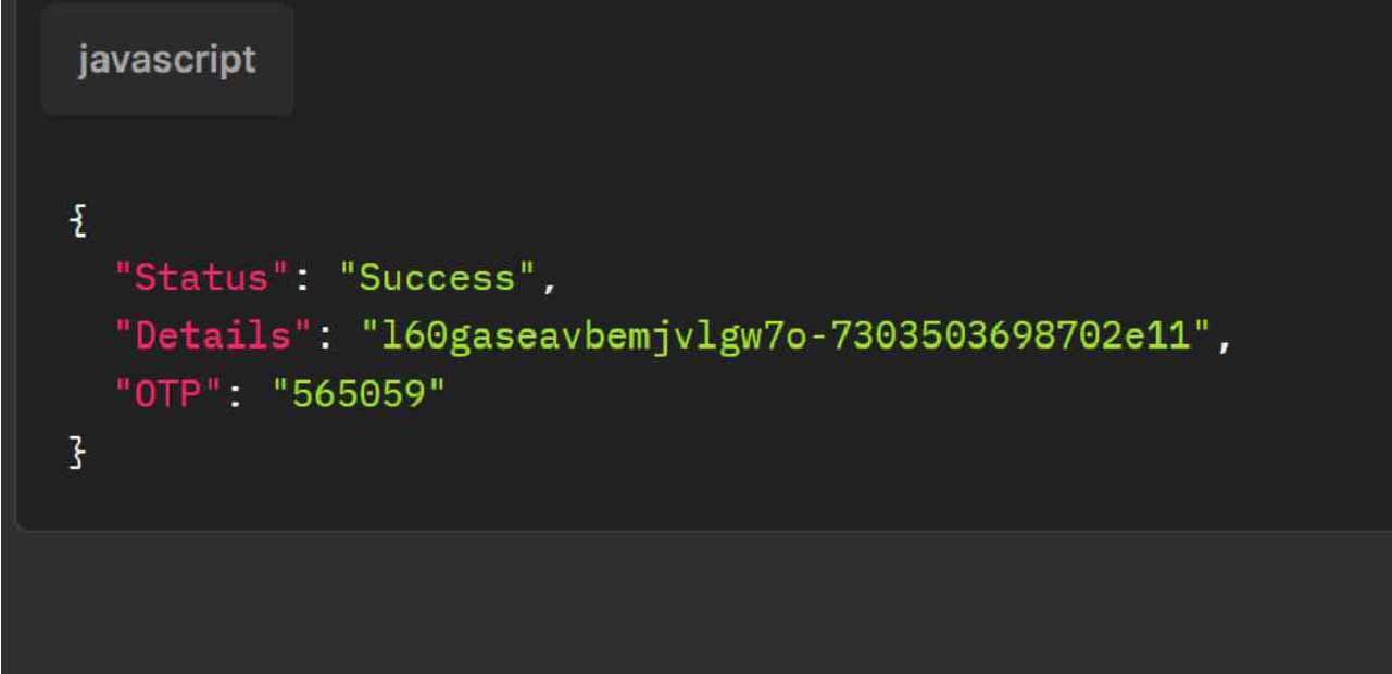 code snippet from 2Factor SMS API
