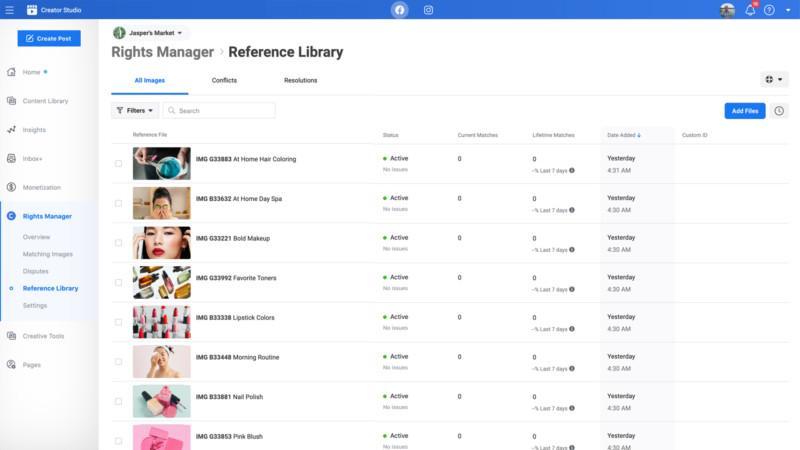 Rights Manager and Reference Library | Facebook Updates | One Search Pro Digital Marketing