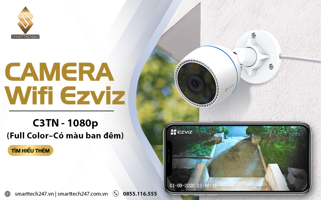 Camera Wifi Ezviz C3N 1080P (Full Color – Có màu ban đêm)
