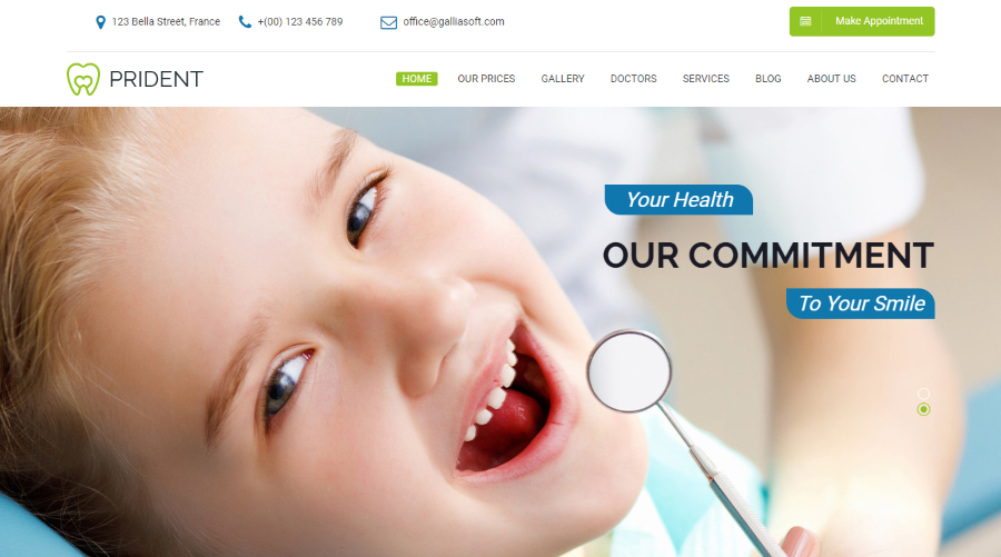 Tema WordPress Dental Prident