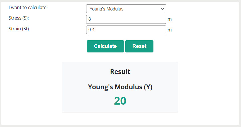 how to calculate young's modulus