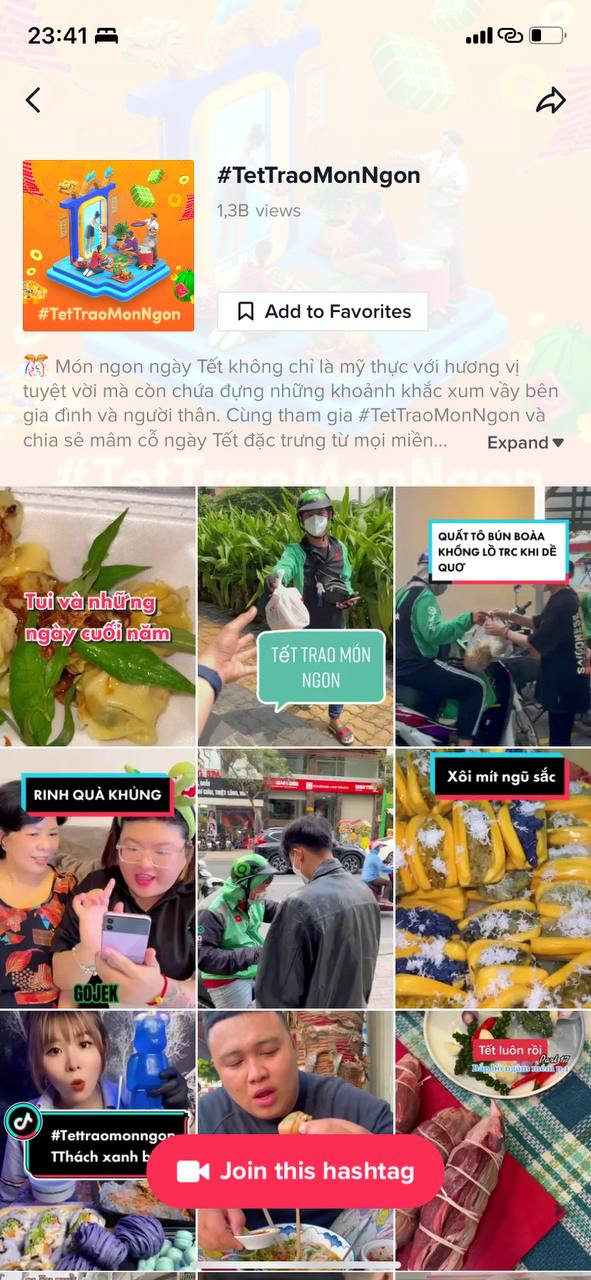 Hashtag tết #tettraomonngon