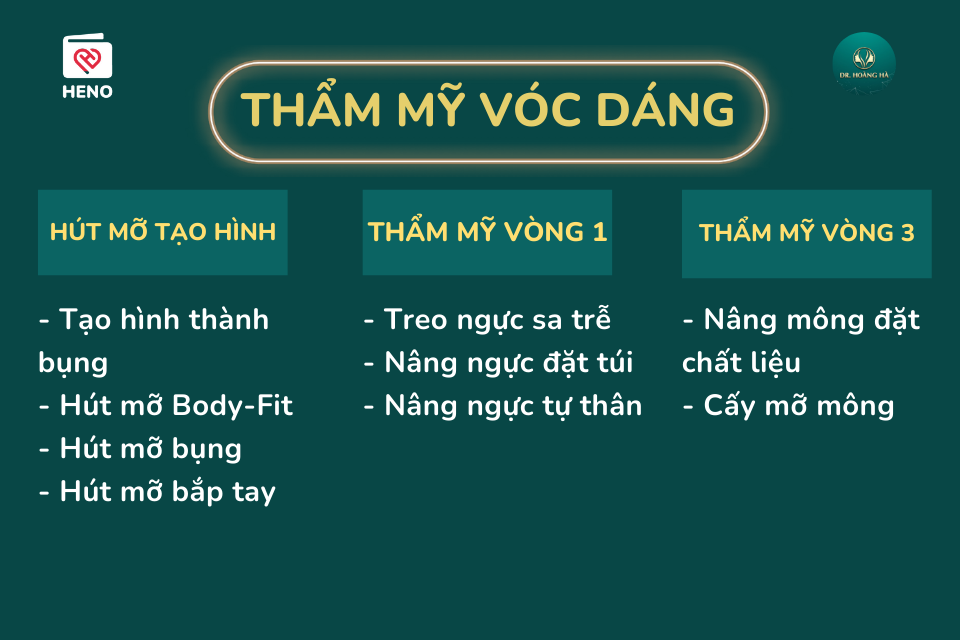 các dịch vụ thẩm mỹ vóc dáng tại dr hoàng hà