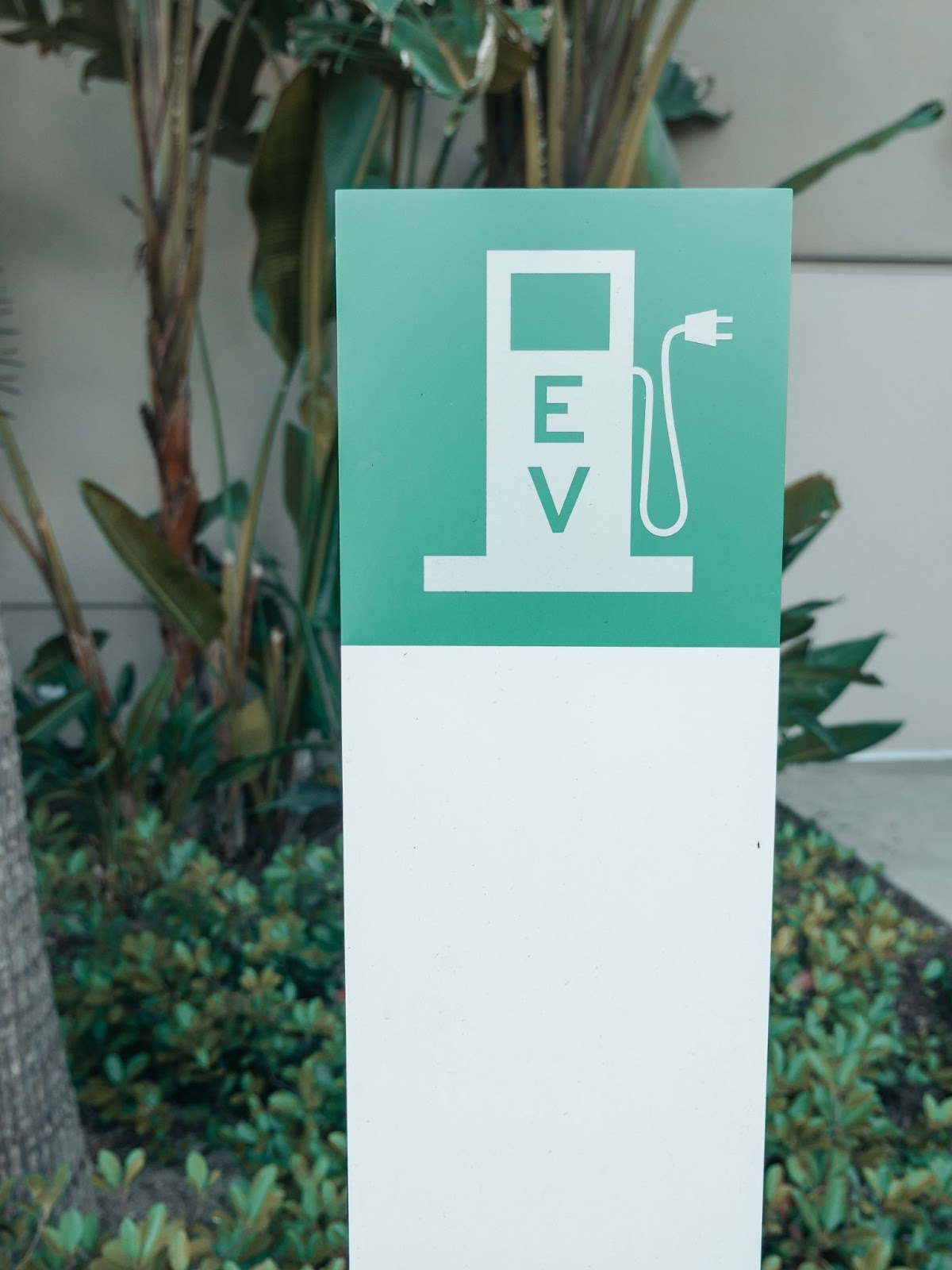 An electric vehicle charging station. 