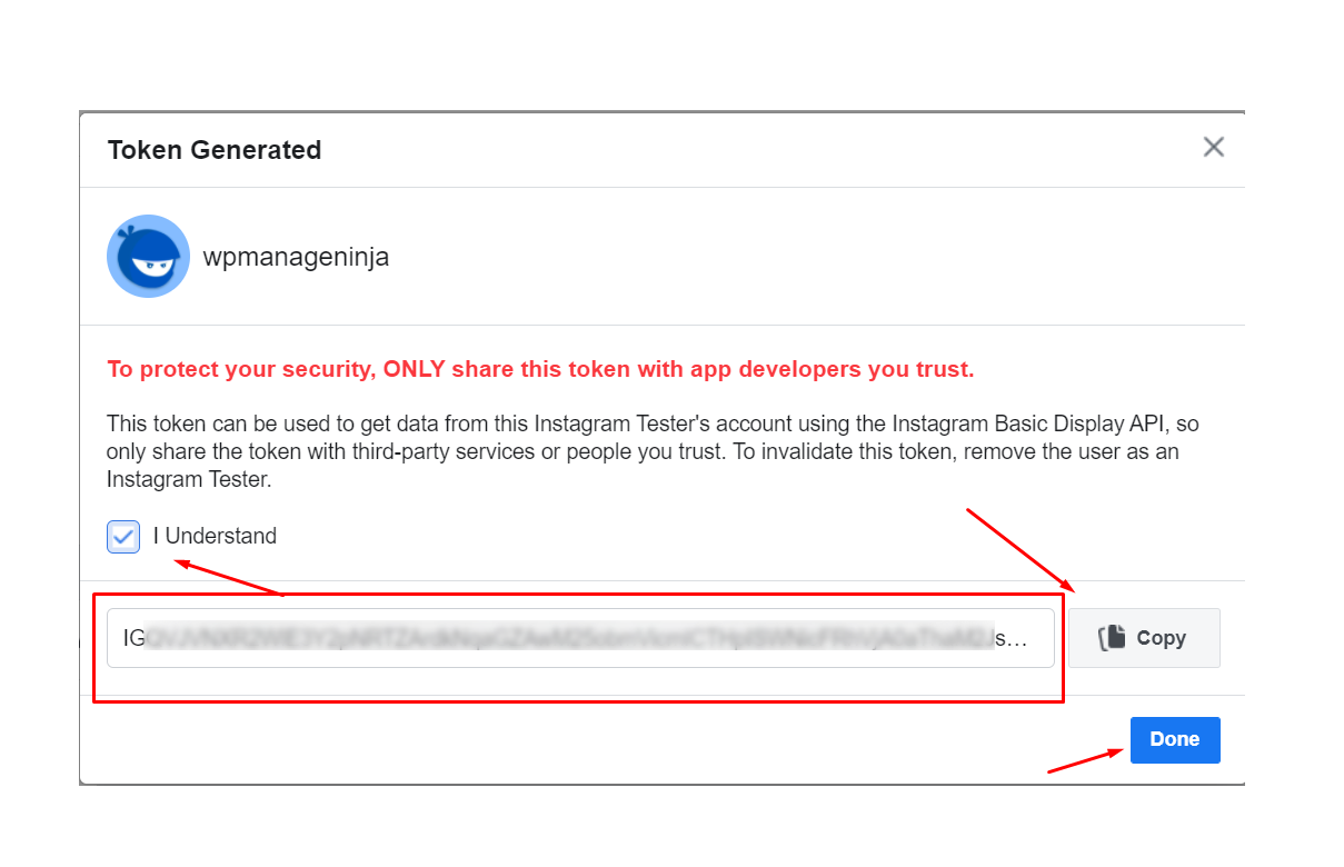 Instagram access token