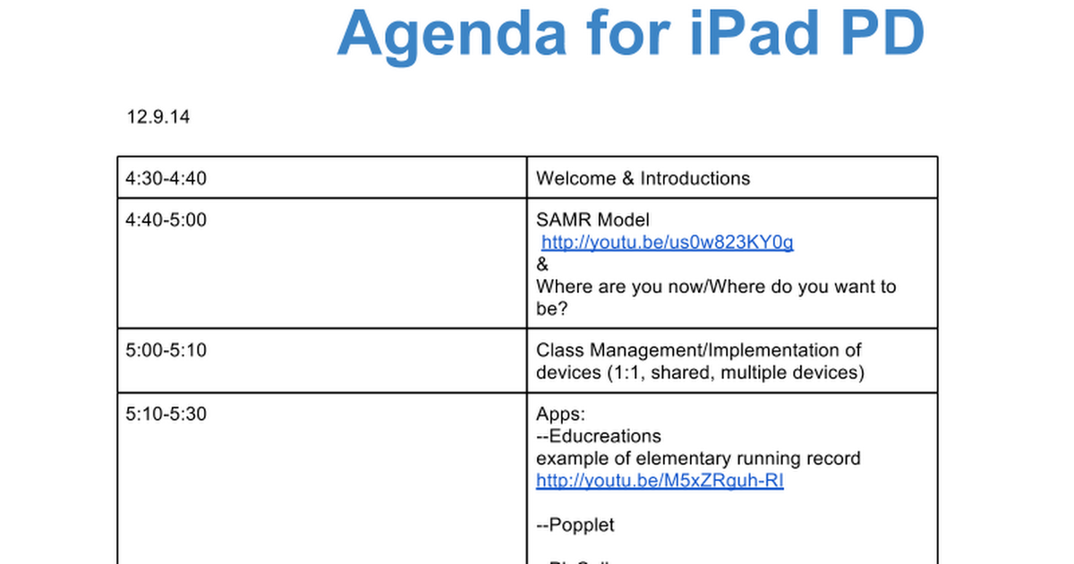 Copy of iPad PD Working Agenda