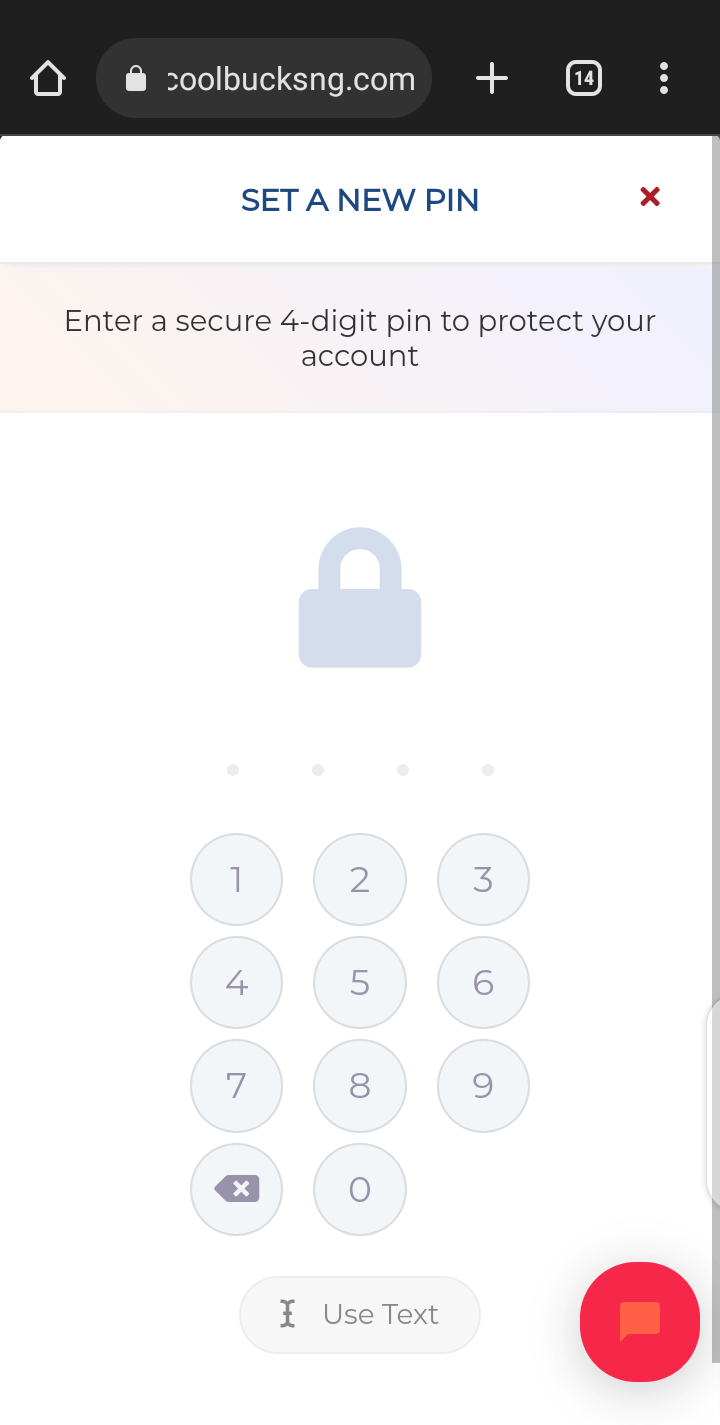 Enter a secure 4-digit pin