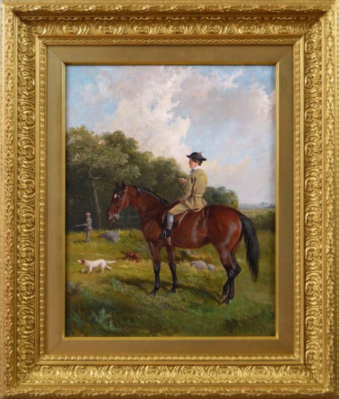 painting horse dogs hunting john duvall