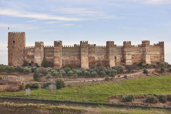 Tours médiévales du château de Burgalimar. Banos de la Encina, Jaen Images De Stock Libres De Droits