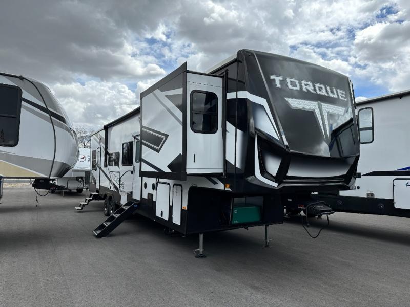 Take home this Heartland Torque 371 toy hauler fifth wheel today.